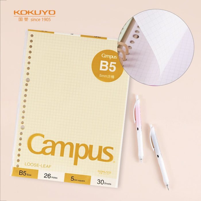 Kokuyo Campus Loose Leaf Paper COLOR Refill / Grid (A5/B5)