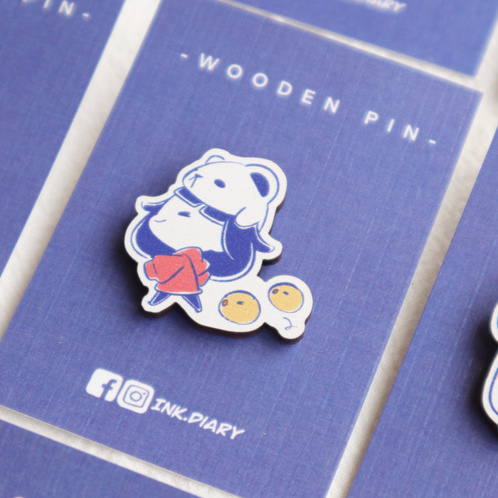 Ink Diary Wooden Pin // Let's Go