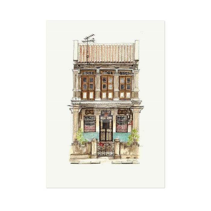 Lorongandlane Penang Shophouse Art Print // House 2