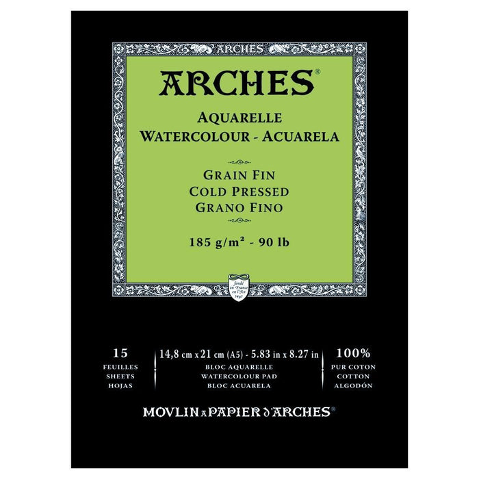 Arches Aquarelle Watercolour Cold Pressed Paper 185gsm
