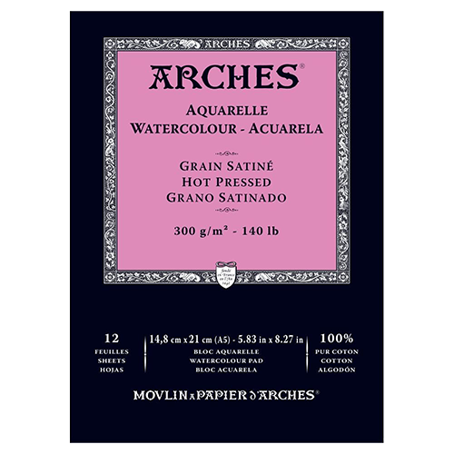 Arches Aquarelle Watercolour Hot Press Paper 300gsm