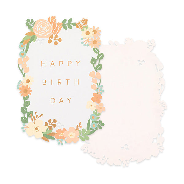 MIDORI Laser Cut Floral Birthday Card