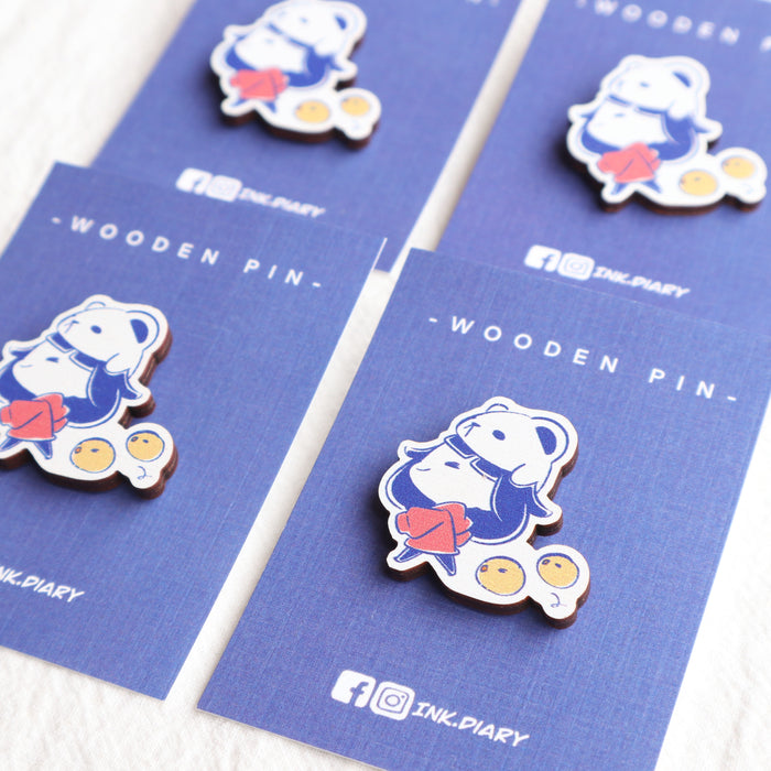 Ink Diary Wooden Pin // Let's Go