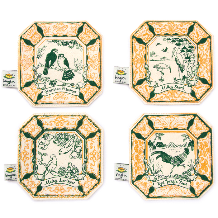 Bingka Coaster Set | Birdy Tiles - Emerald
