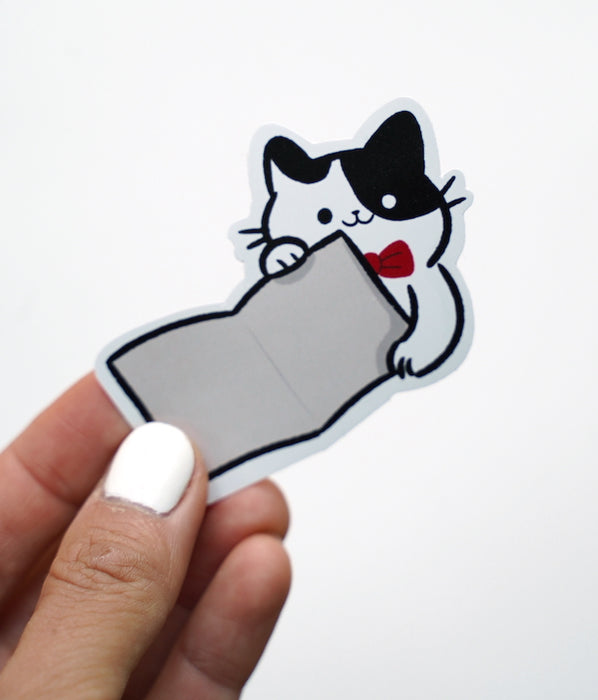 Han Cat Waterproof Book Label Laptop Sticker