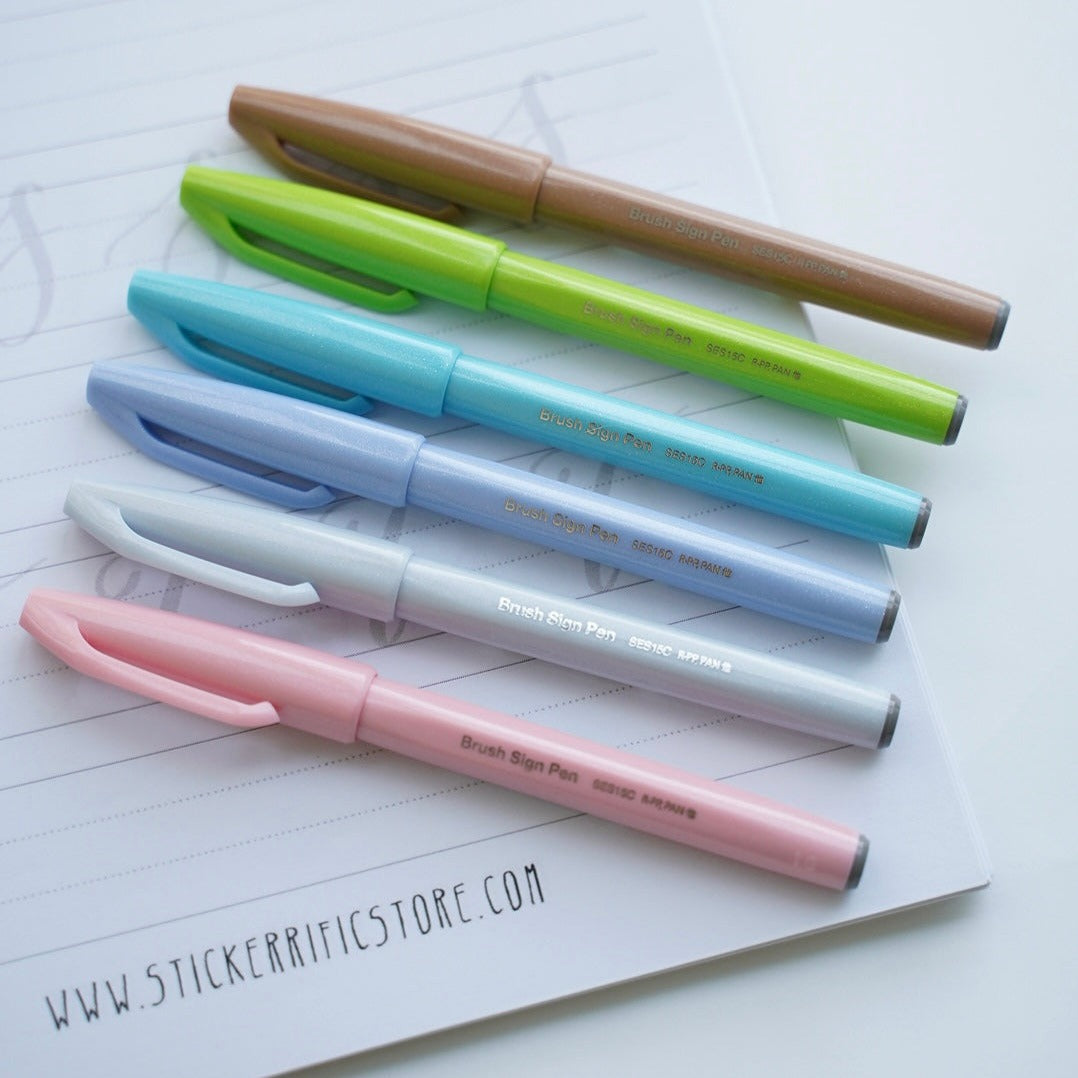 PASTEL COLORS] Pentel Fude Touch Brush Sign Pen