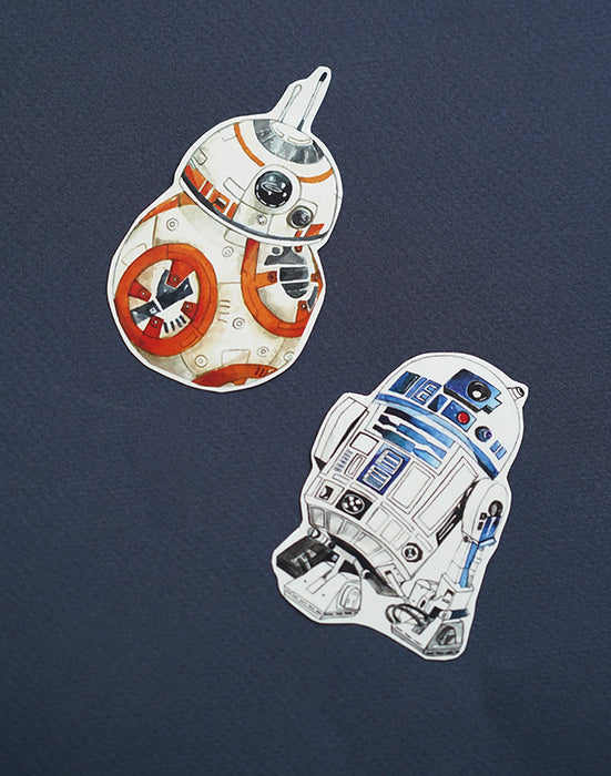 Stickerrific x Star Wars BB-8 and R2-D2 Flake Sticker