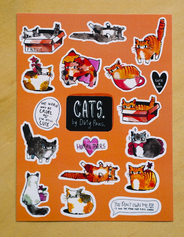 Cats by Dirty Paws Stickers — Stickerrific