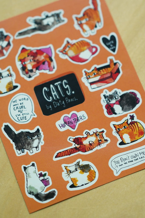 Cats by Dirty Paws Stickers