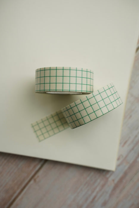 Classiky Washi Tape // Green Grid - 18mm