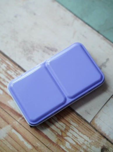 Enamel Metal Box for Watercolour with 24 Half Pans //  Lavender