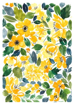 Yellow Florals Postcard