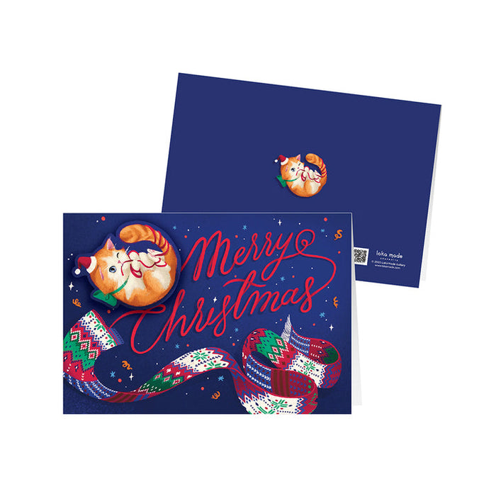 Loka Made Christmas Greeting Card: Meowry Christmas