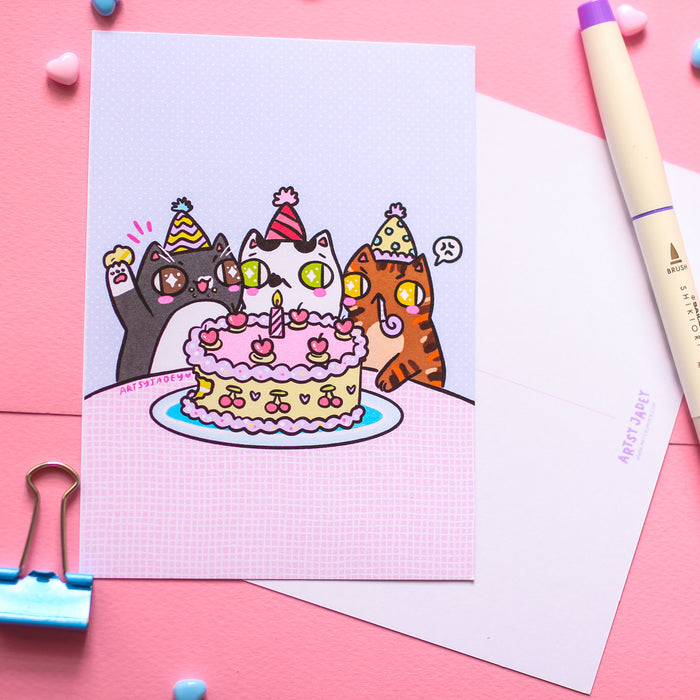Artsy Jadey Postcard // Birthday Cats