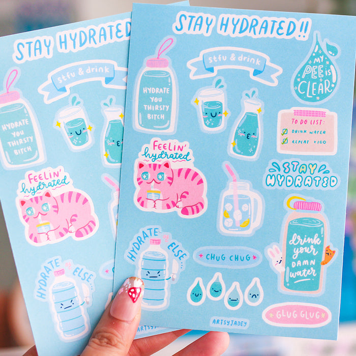 Artsy Jadey Sticker Sheet // Stay Hydrated