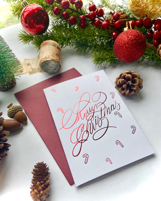 Byhandarts Foil Greeting Card // Merry Christmas