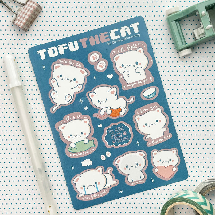 Sunny Stickers MY Sticker Sheet // Tofu the Cat