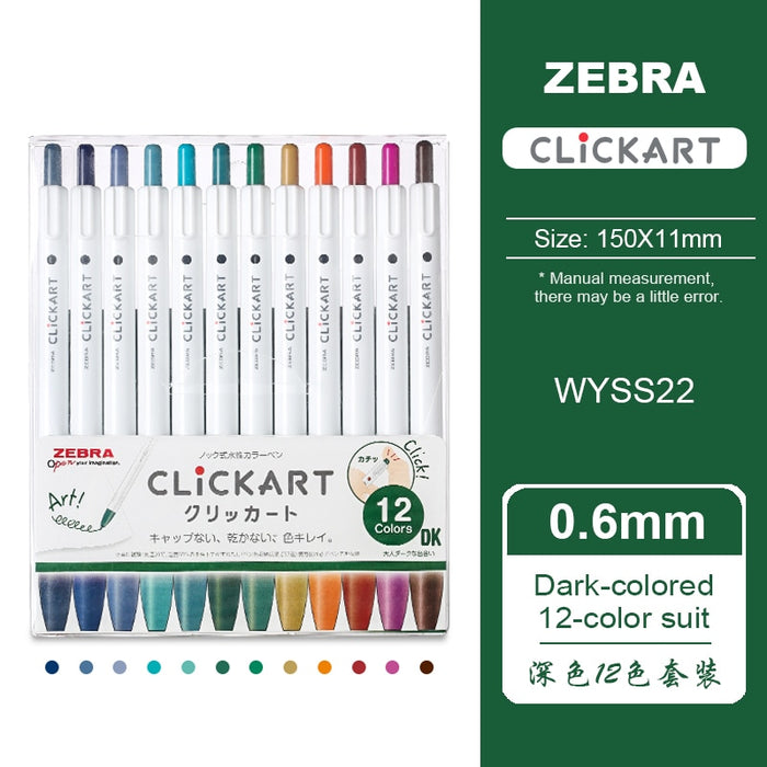 Zebra CLiCKART Retractable Marker Pen Set