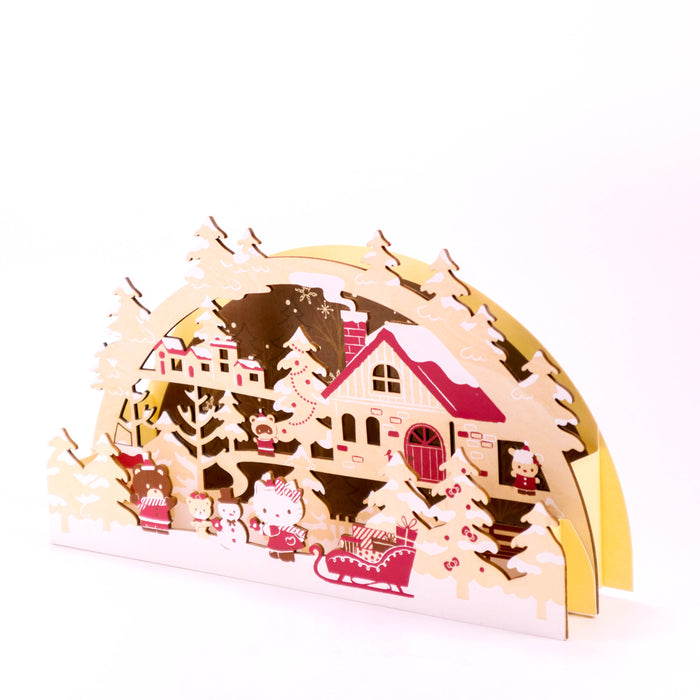 Wooden Laser Cutting 3D Greeting Card // Hello Kitty