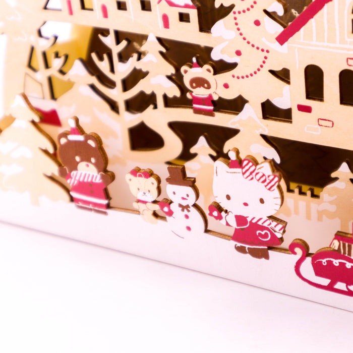 Wooden Laser Cutting 3D Greeting Card // Hello Kitty