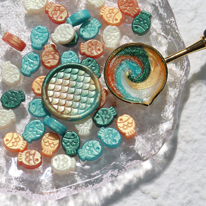 Little Fish Wax Beads for Wax Sealing / Copper Patina