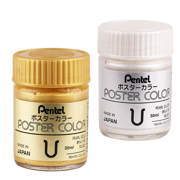 Pentel Poster Color (Gold/Silver/White)