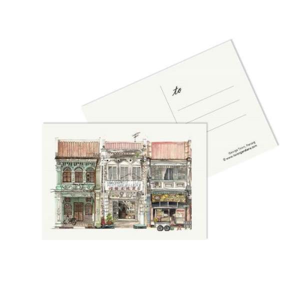 Lorongandlane Penang Shophouse Postcard // PC05