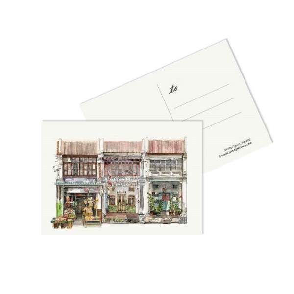 Lorongandlane Penang Shophouse Postcard // PC22