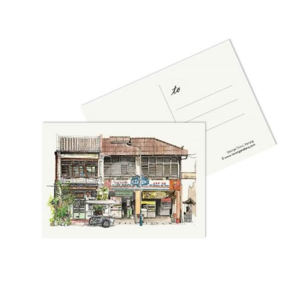 Lorongandlane Penang Shophouse Postcard // PC24