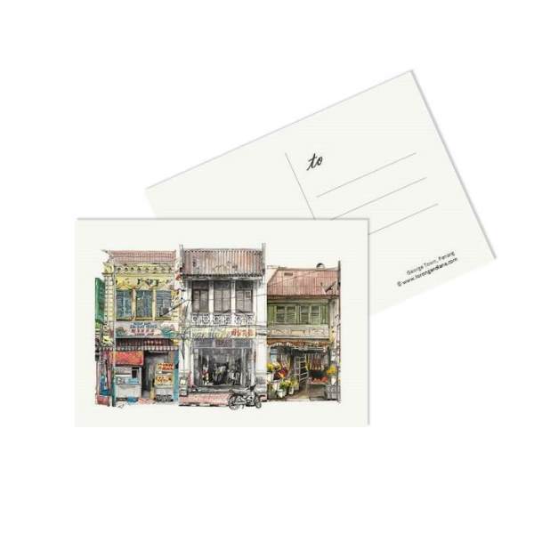 Lorongandlane Penang Shophouse Postcard // PC25