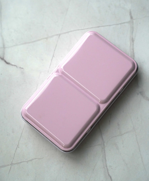 Enamel Metal Box for Watercolour with 24 Half Pans // Bubblegum Pink