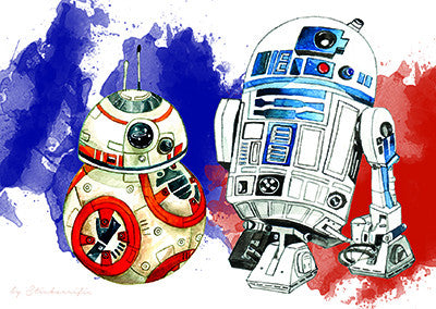 Star Wars BB-8 & R2-D2 Droid Postcard  - Stickerrific