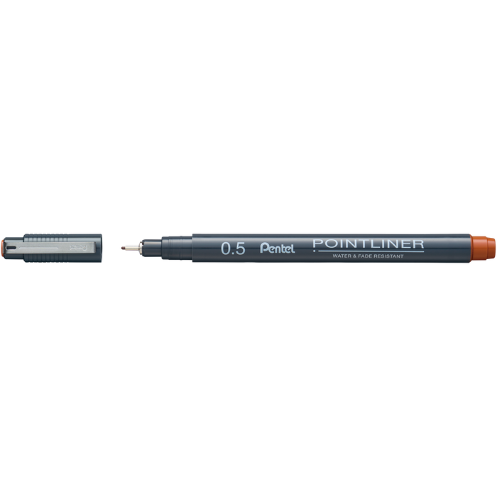Pentel Pointliner Pigment Pen 0.5mm Grey/Sanguine/Sepia