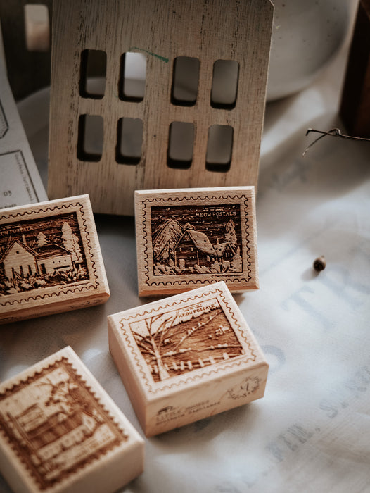 Meow Illustration Rubber Stamp Set // Forest Cabin on the Southern Highlands