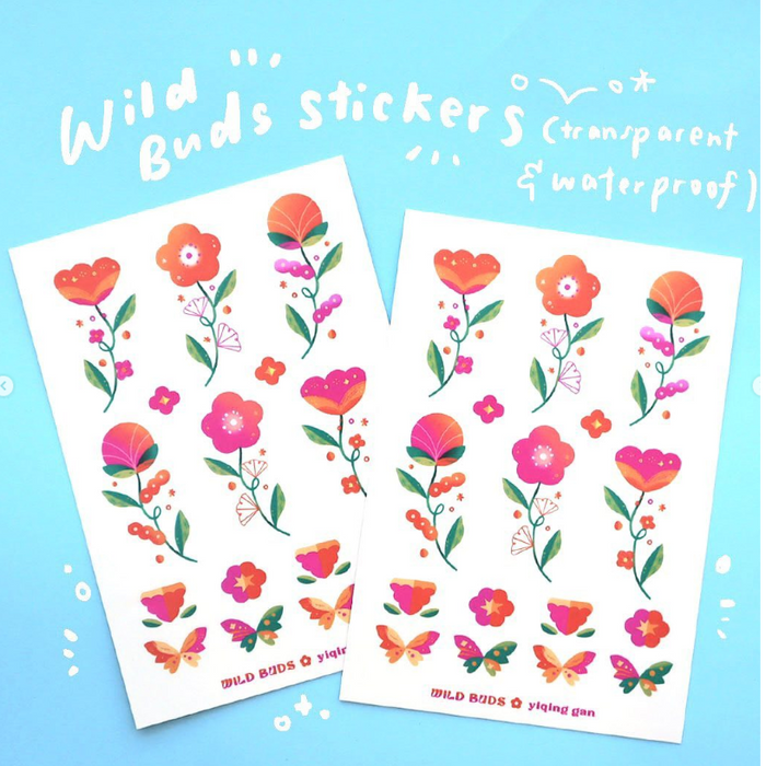 Quirkyqing by yiqing gan Sticker Sheet // Wild Buds