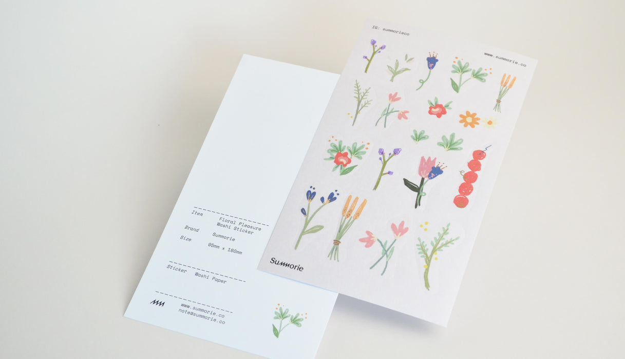 Summorie Washi Sticker Sheet // Floral Pleasure