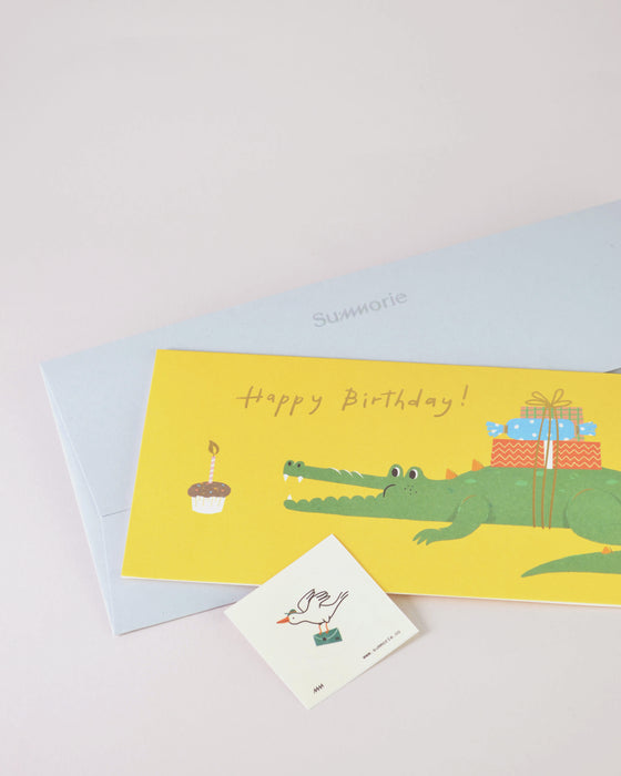 Summorie Greeting Card // Birthday Alligator