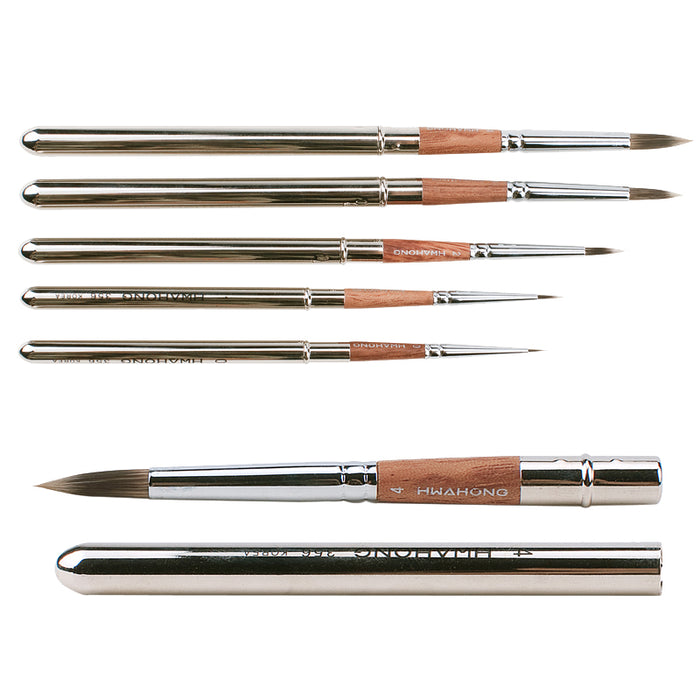 HWAHONG #356 Synthetic Watercolor TRAVEL Brush // Round