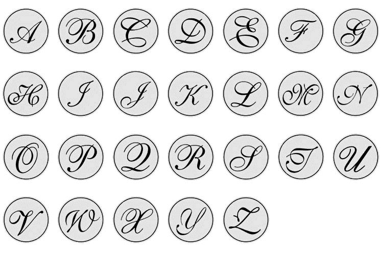 Cursive Alphabet Wax Seal // Wooden Handle