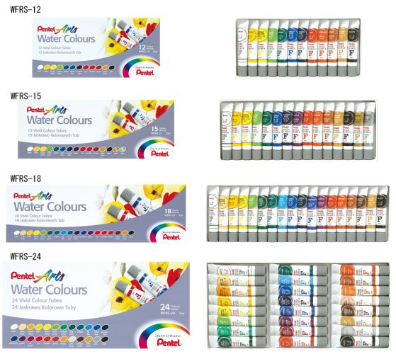 Pentel Watercolors in 5ml Tubes (Set of 12/18/24)