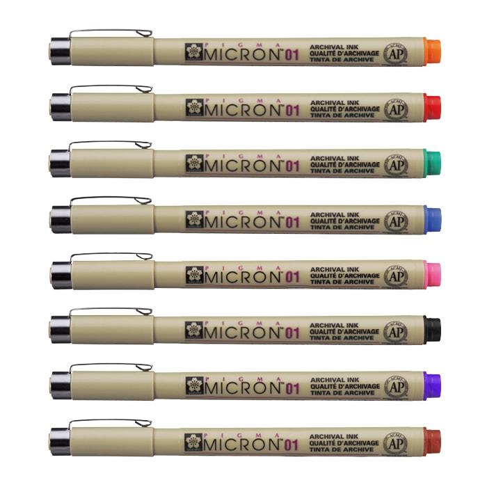 SAKURA Pigma Micron Fineliner Pen // 01 & 05 (8 Colors)