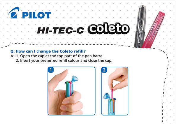 Pilot Hi-Tec-C Coleto 0.3mm Refills (Red/Blue/Black)