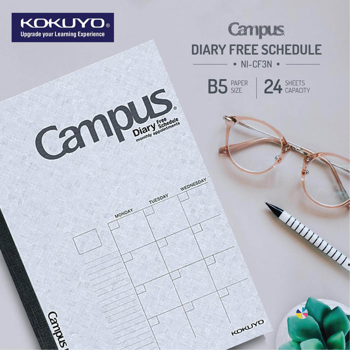 Kokuyo Campus Diary Free Schedule (A6/A5/B5)