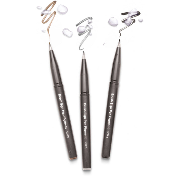 Pentel Pigment (Waterproof) Fude Brush Sign Pen // Fine (Grey/Sepia)