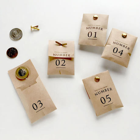 Mini Numbered Bags / Kraft