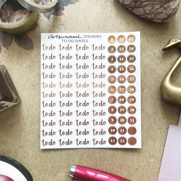 Artsunami Foiled Planner Stickers // To Do Dates