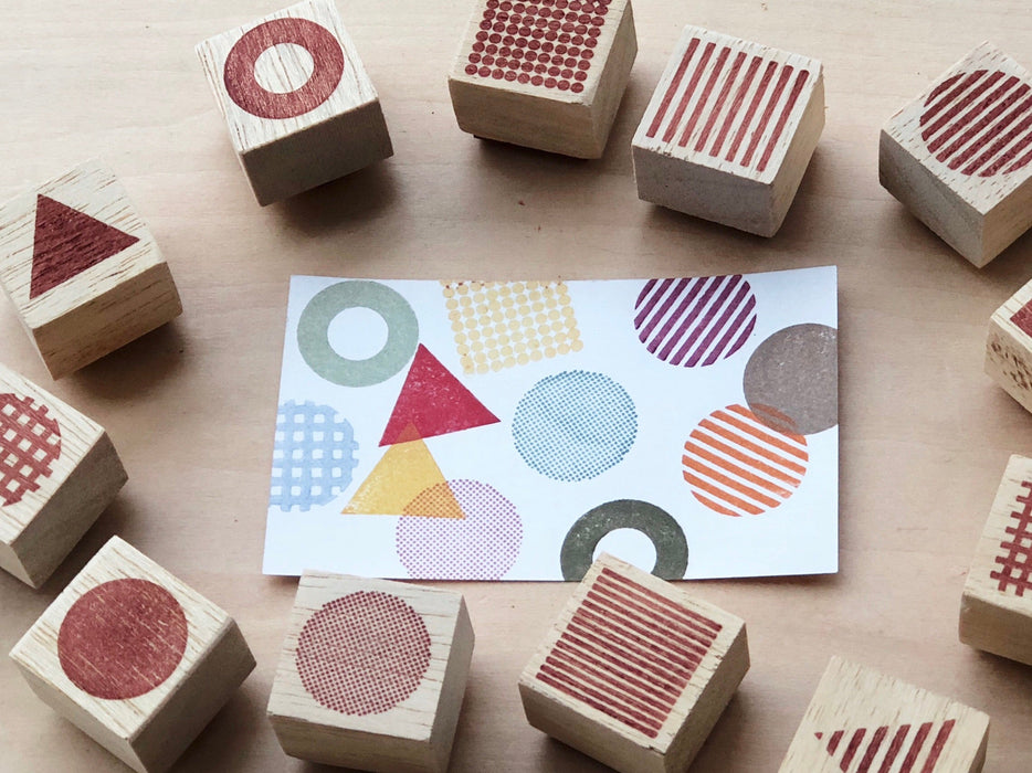 [SET OF 12] Geometric Rubber Stamp for Journaling