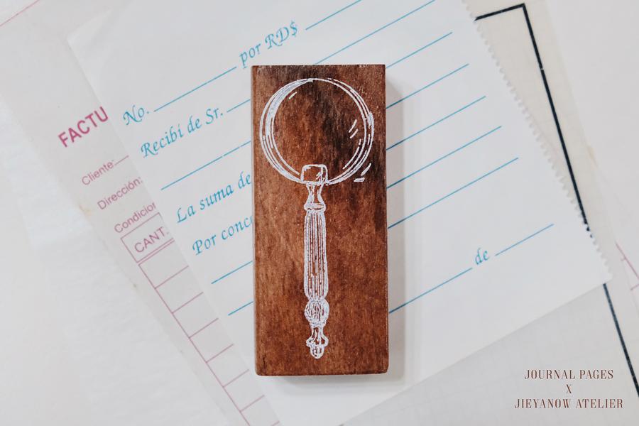 Jieyanow Atelier Magnifying Glass Rubber Stamp