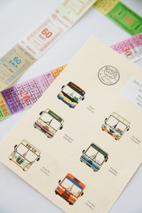 My Journey by Bus: Penang Old Bus Ticket Washi Tape