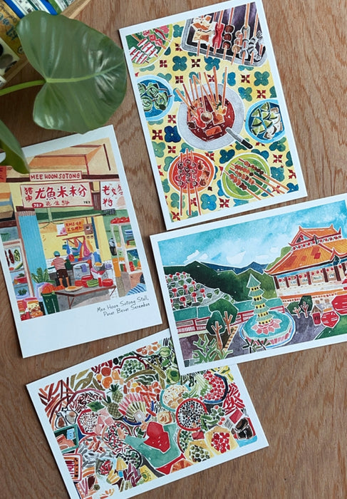 Malaysia Sights and Eats Postcard Set